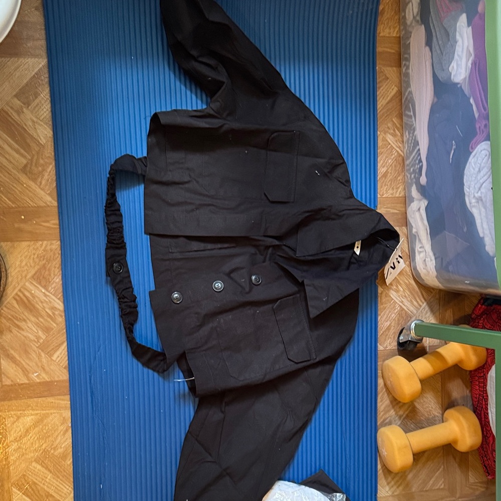 Zara Black Cropped Utility Jacket